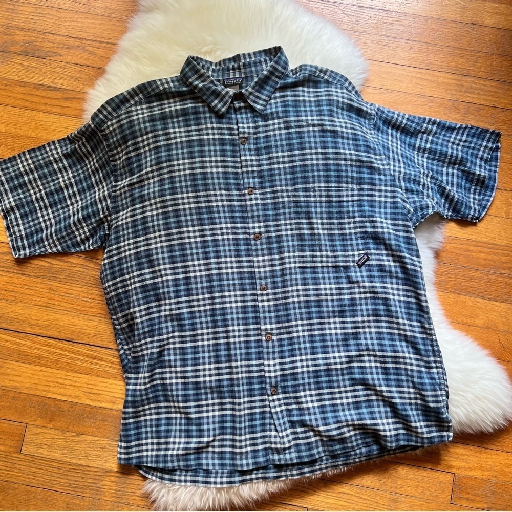 Patagonia Organic Cotton Plaid Short Sleeve Button Down, XXL